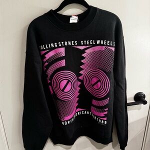Vintage Rolling Stones Crewneck Sweatshirt Steel Wheels Tour 1989